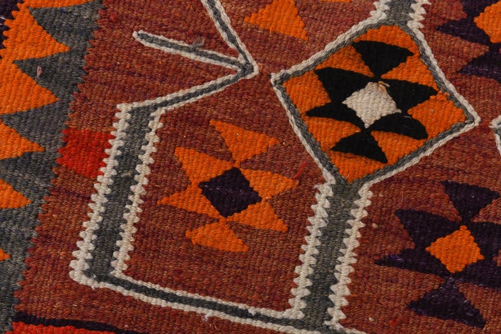 Chodnik 94x349 cm, czerwony, wełna, lata 70. - 216281