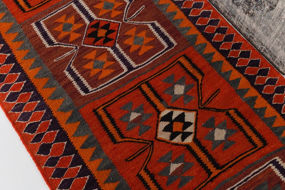 Chodnik 94x349 cm, czerwony, wełna, lata 70. - 216279