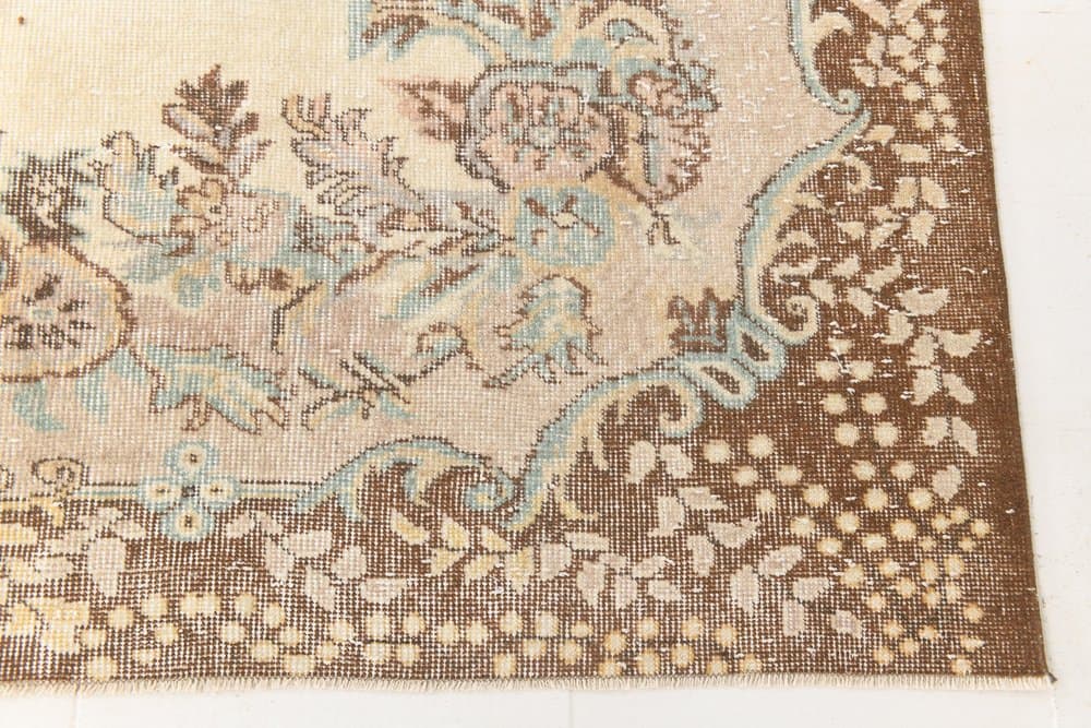 Rug 190x305 cm, beige, brown, wool, 1970s - 216272