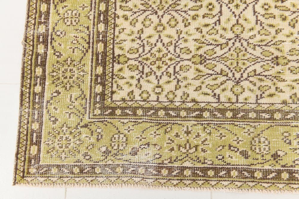 Dywan 177x318 cm, oliwkowy, wełna, lata 70. - 216232