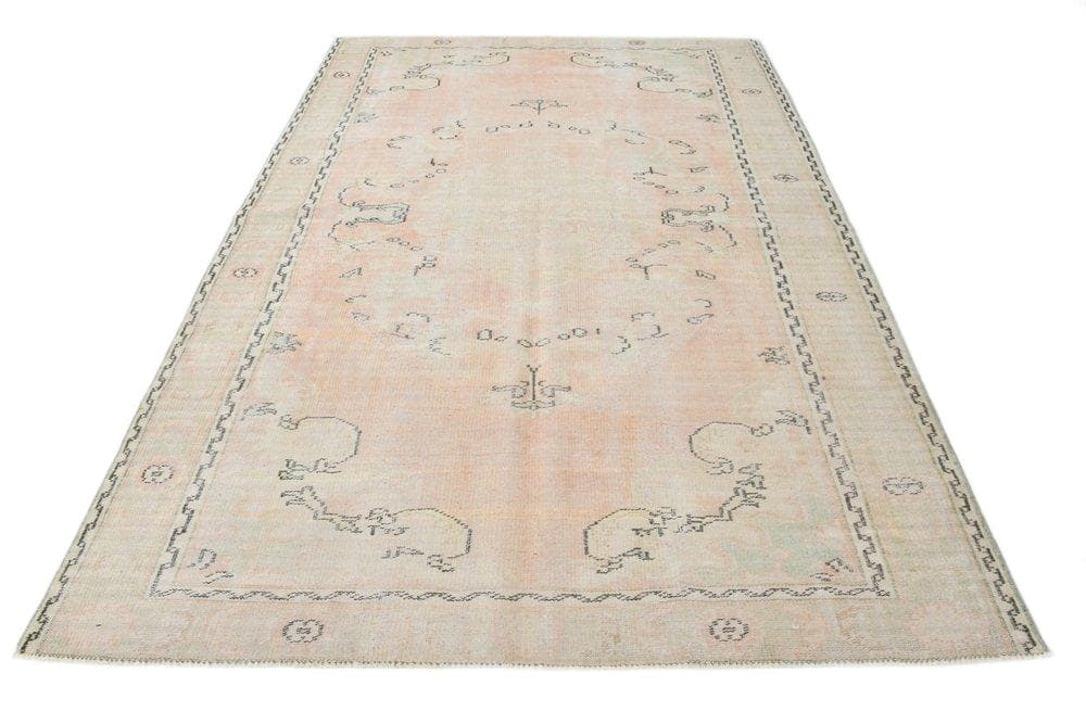 Rug 283x194 cm, Pink, Green, Wool, 1970s