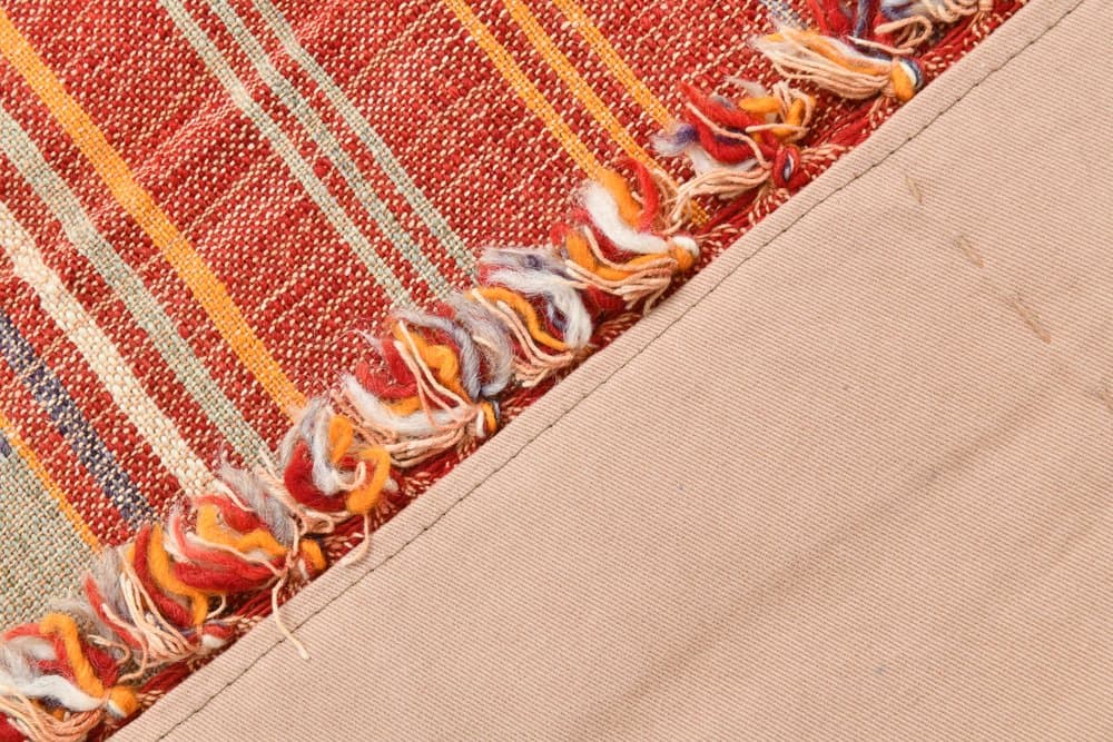 Kilim 204x161 cm, pomarańczowy, beżowy, wełna, lata 70. - 216088