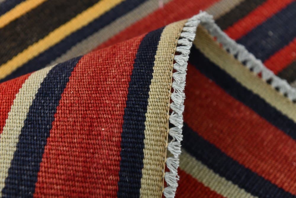 Kilim 149x244 cm, czerwony, czarny, wełna, lata 70. - 216076