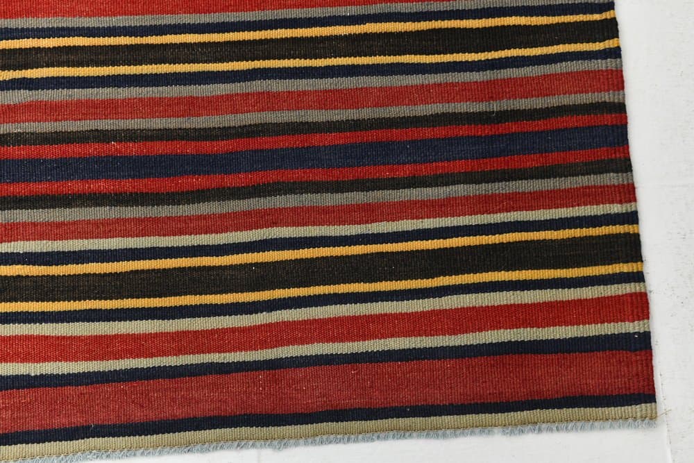 Kilim 149x244 cm, czerwony, czarny, wełna, lata 70. - 216082