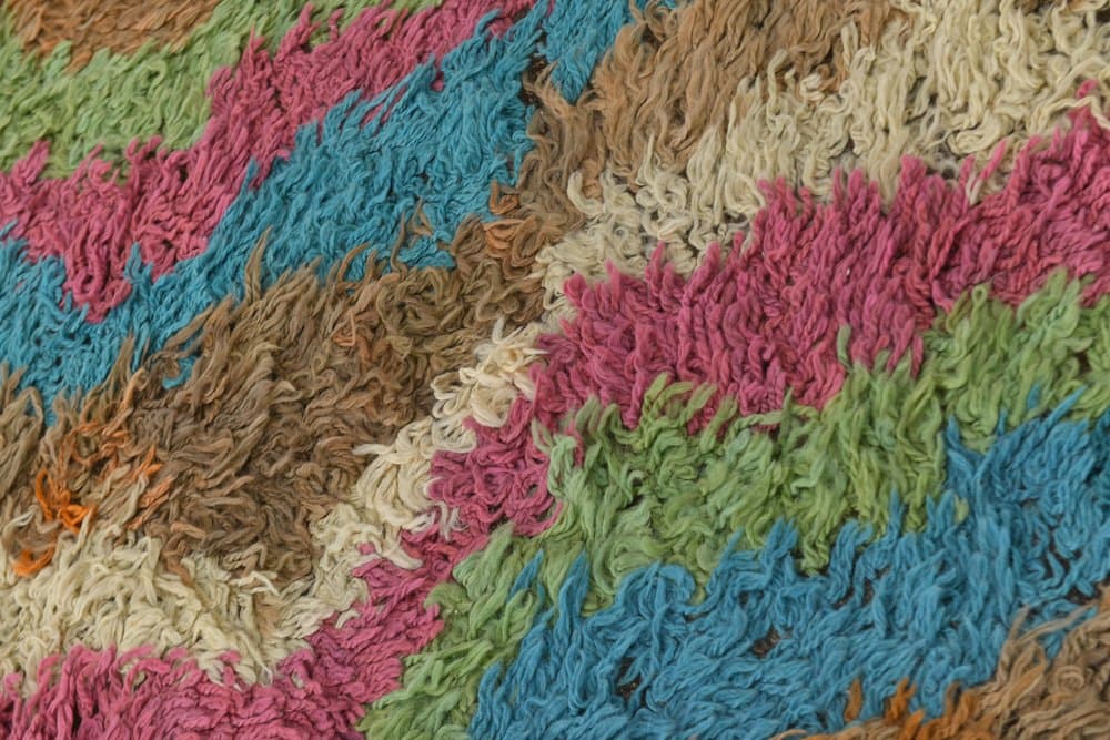 Dywan 205x307 cm, beżowy, niebieski, wełna, lata 70. - 216043