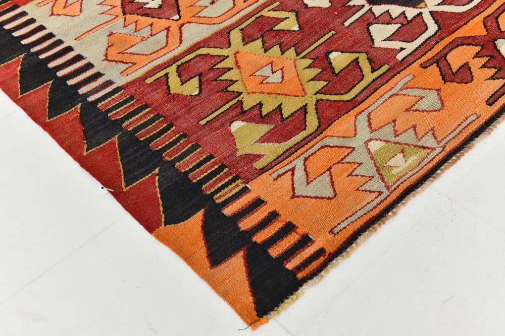 Rug 165x272 cm, Red, Black, Cotton, 1970s - 216800