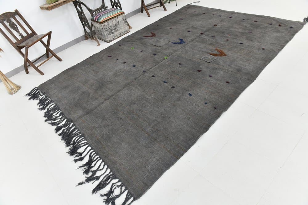 Dywan 220x310 cm, szary, konopie, lata 70. - 216785