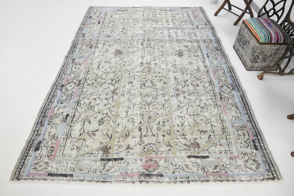 Rug 185x276 cm, grey, wool, 1970s - 216775