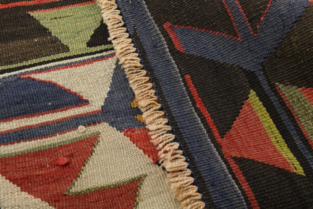 Kilim 156x314 cm, beżowy, czerwony, wełna, lata 80. - 219639