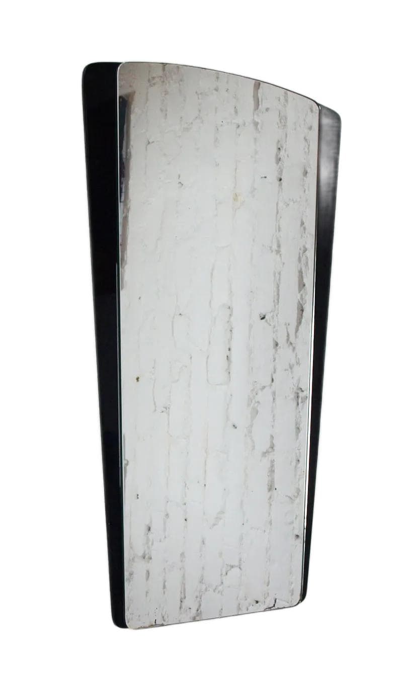 Wall mirror, black glass, Germany, 1960s.