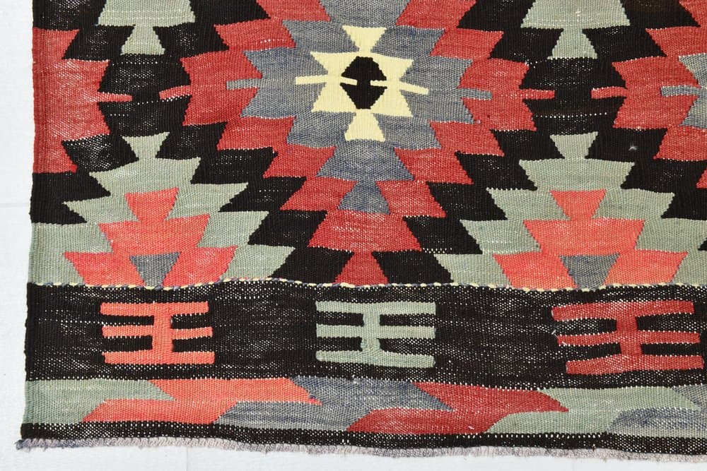 Rug 185x171 cm, Brown, Black, Wool, 1970s - 219594