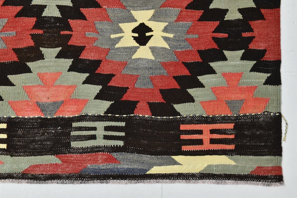 Rug 185x171 cm, Brown, Black, Wool, 1970s - 219596