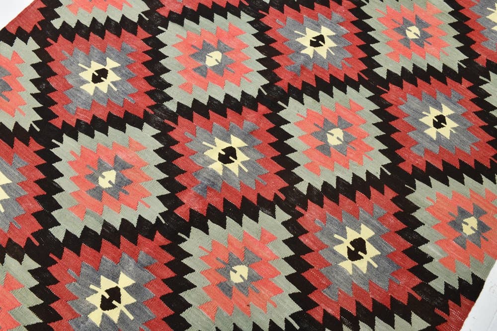 Rug 185x171 cm, Brown, Black, Wool, 1970s - 219592