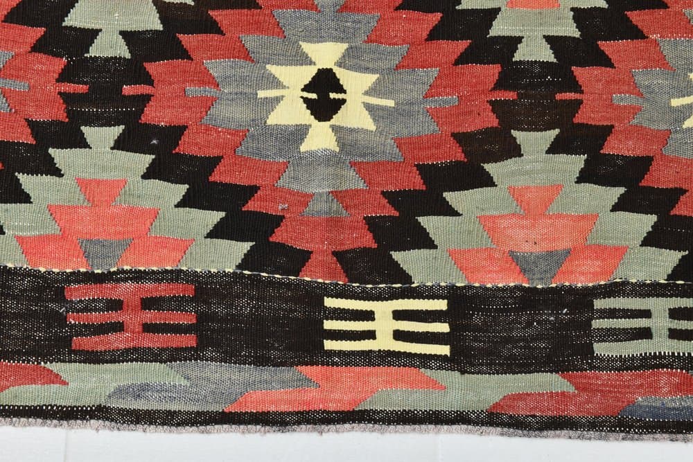 Rug 185x171 cm, Brown, Black, Wool, 1970s - 219595