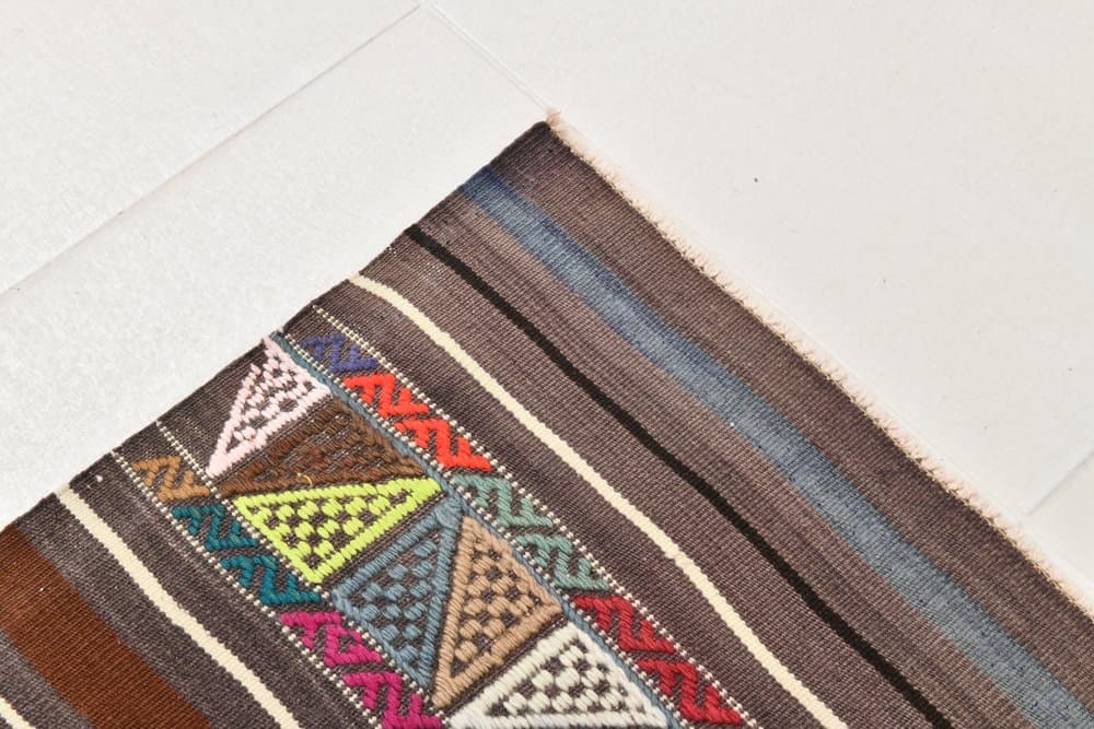 Kilim 148x235 cm, Grey, Red, Wool, 1970s - 219548