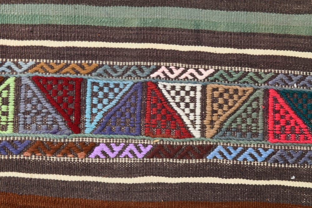 Kilim 148x235 cm, Grey, Red, Wool, 1970s - 219555