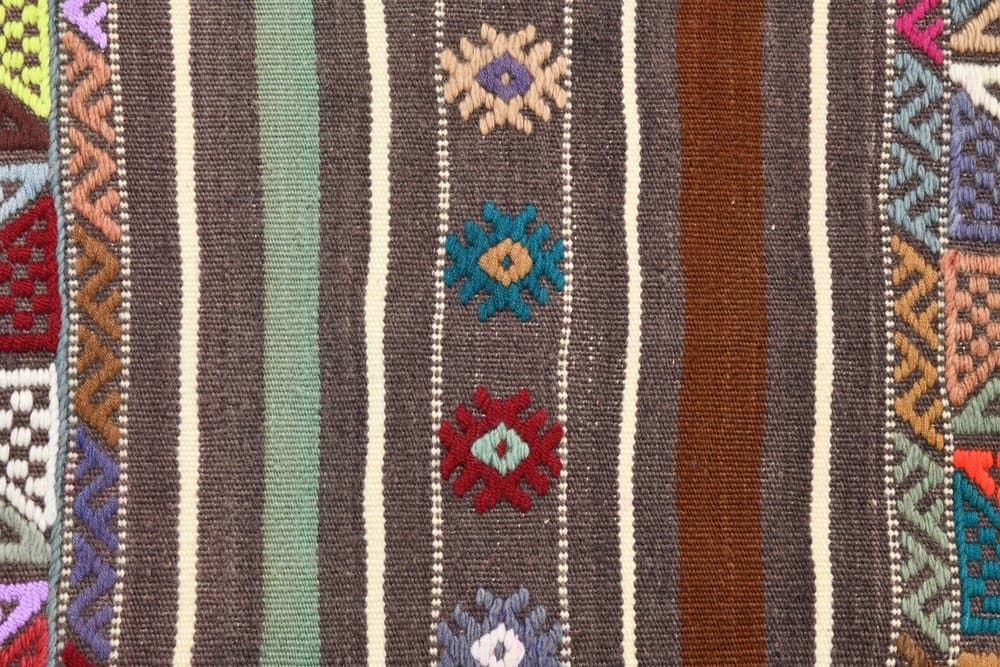 Kilim 148x235 cm, Grey, Red, Wool, 1970s - 219558