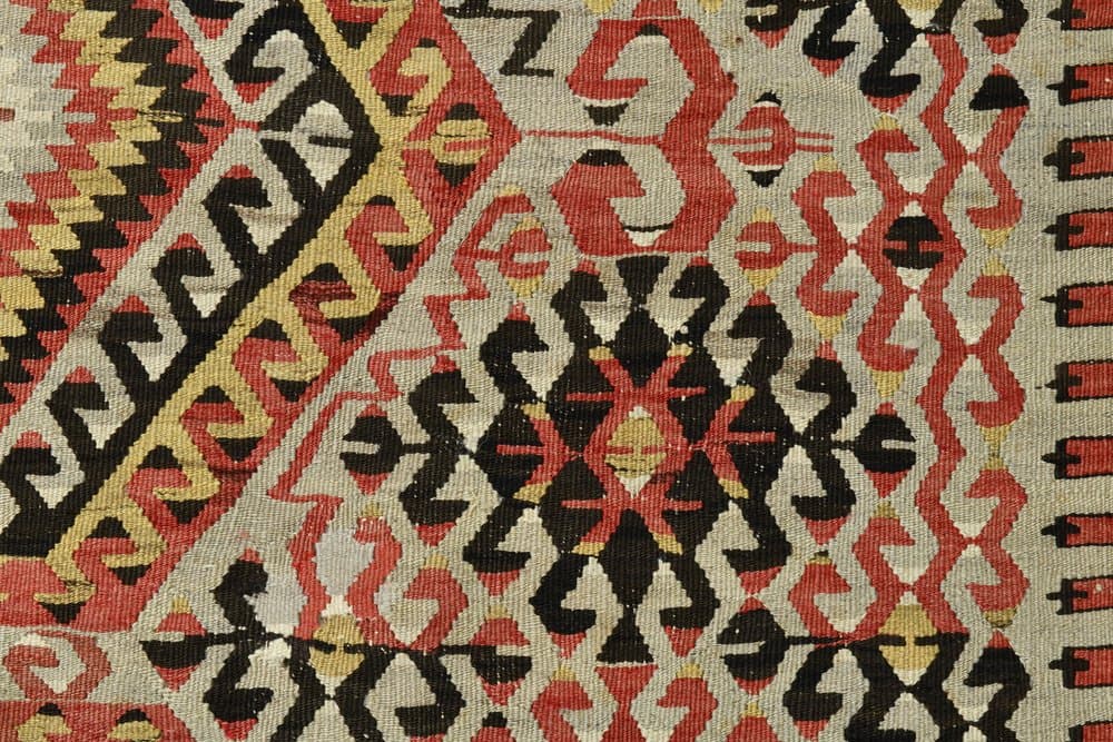 Rug 180x327 cm, Red, Beige, Wool, 1960s - 219484