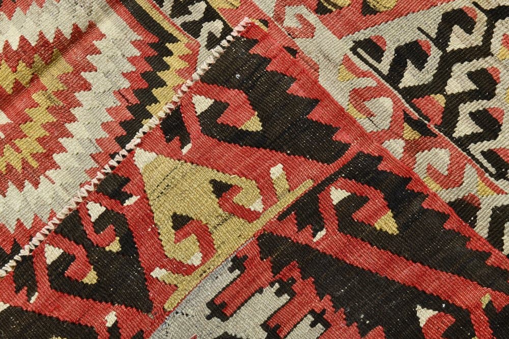 Rug 180x327 cm, Red, Beige, Wool, 1960s - 219483