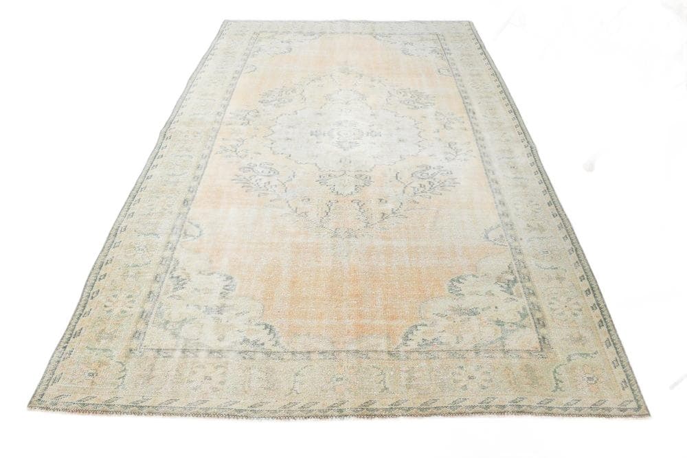 Rug 181x284 cm, orange, beige, wool, 1970s