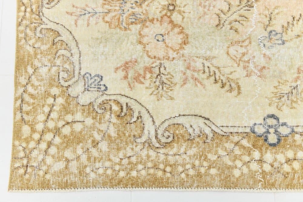 Rug 301x208 cm, beige, blue, wool, 1970s - 219875