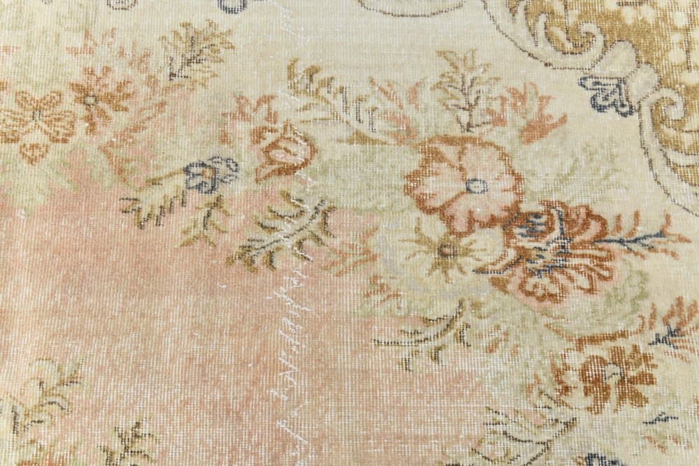 Rug 301x208 cm, beige, blue, wool, 1970s - 219873