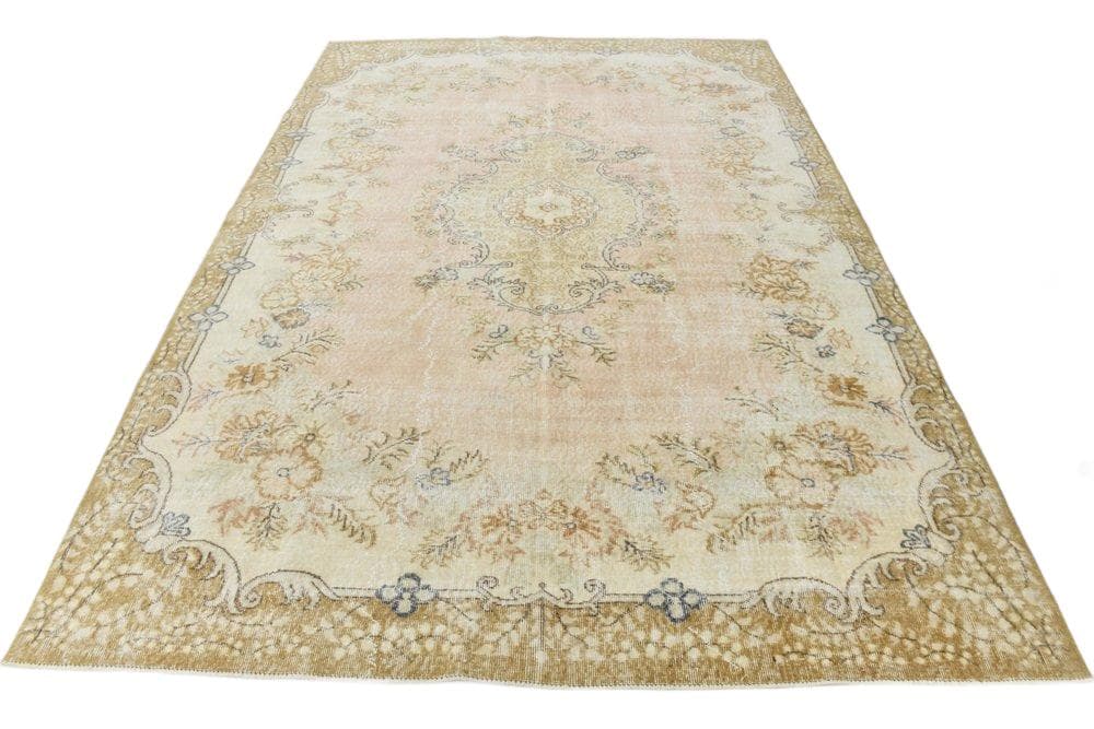 Rug 301x208 cm, beige, blue, wool, 1970s