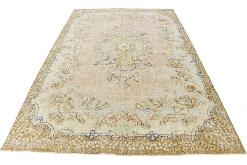 Rug 301x208 cm, beige, blue, wool, 1970s