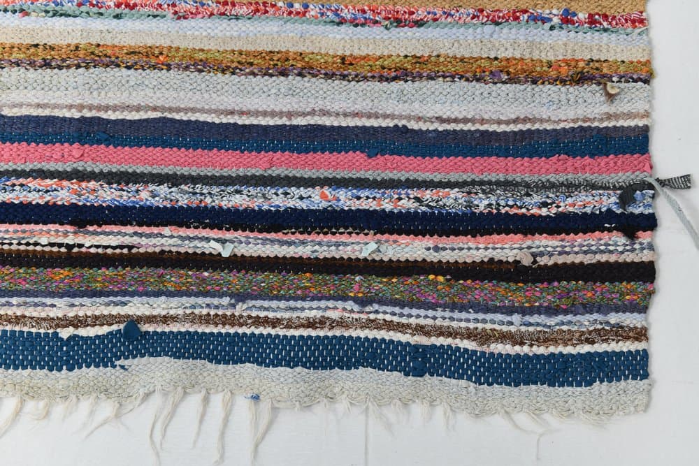 Kilim 275x79 cm, fioletowy, zielony, wełna, lata 70. - 219860