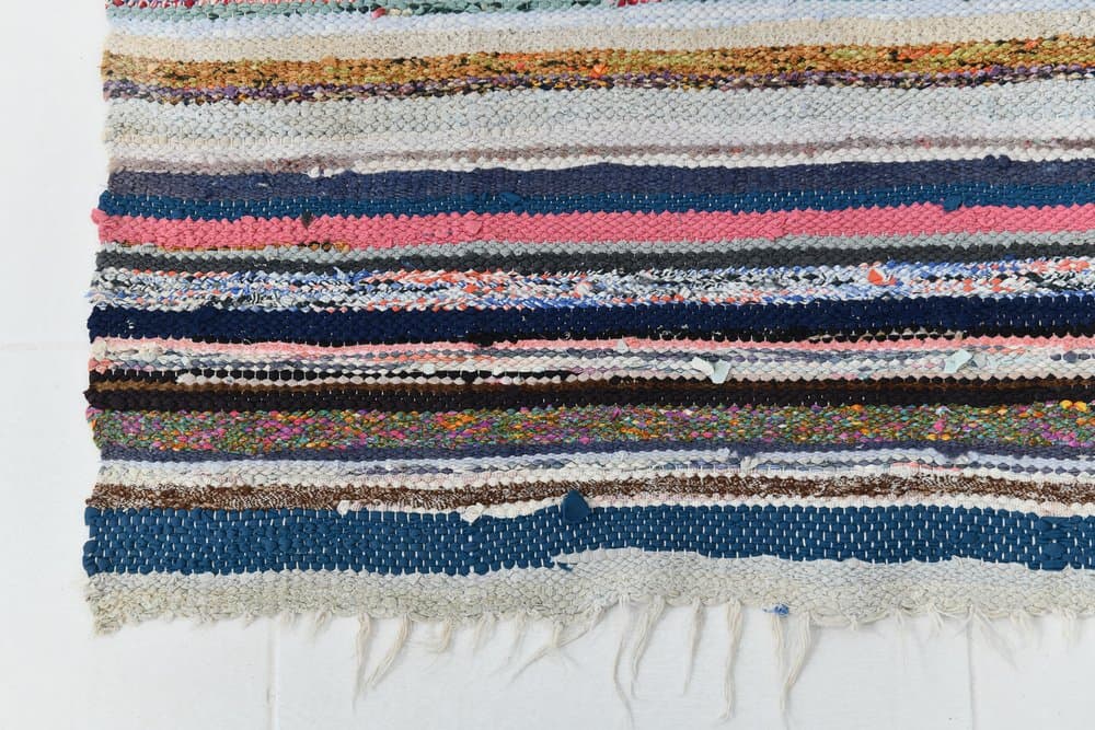 Kilim 275x79 cm, fioletowy, zielony, wełna, lata 70. - 219859