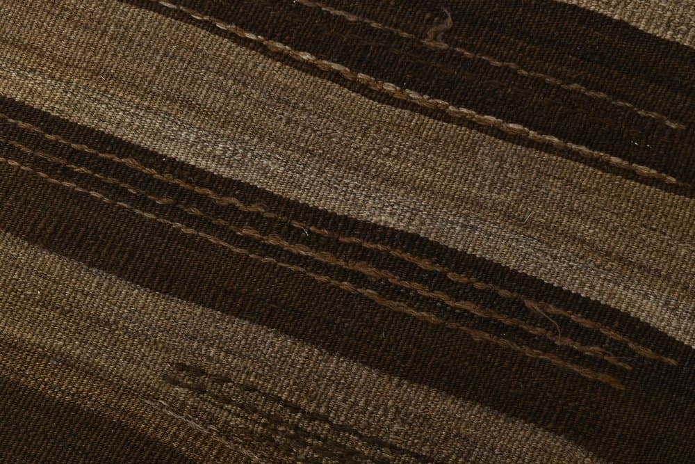 Chodnik kilim 267x83 cm, brązowy, wełna, lata 70. - 219845