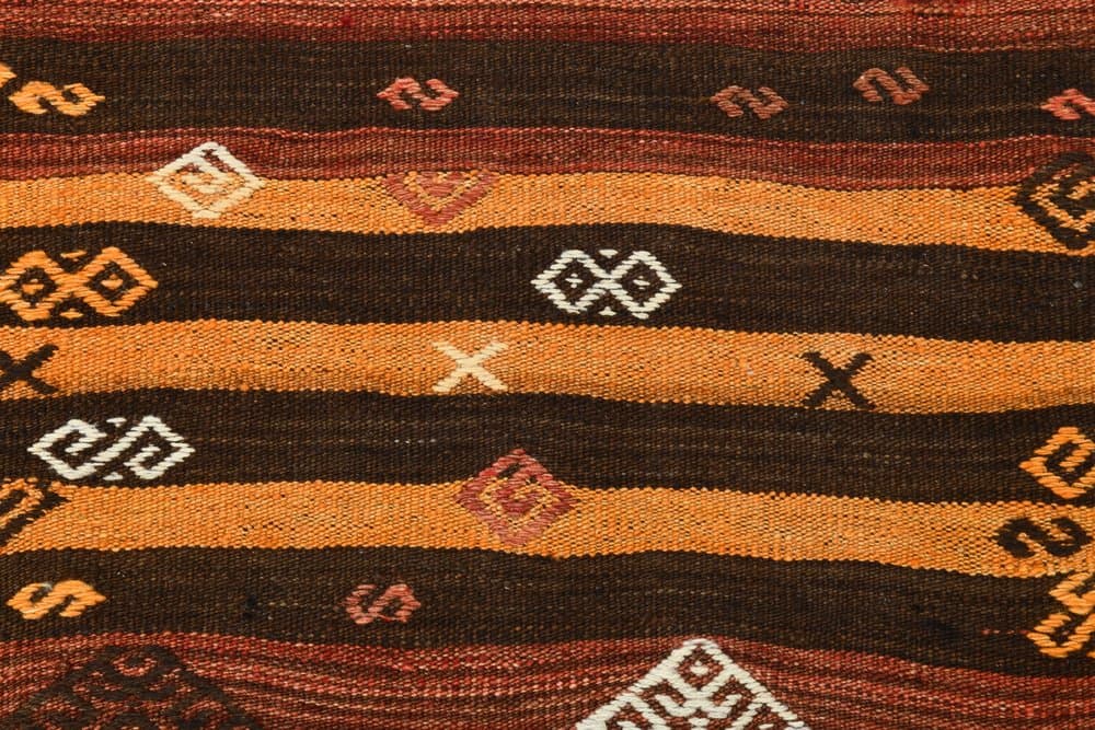 Kilim 178x375 cm, brown, beige, wool, 1960s - 219771