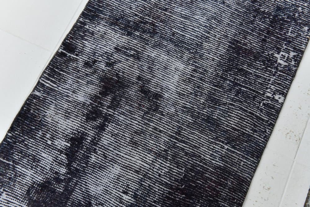 Rug 165x70 cm, black, wool, 1960s - 219739