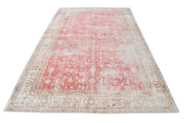 Rug 201x299 cm, Red, Beige, Wool, 1960s - DIMENSION
