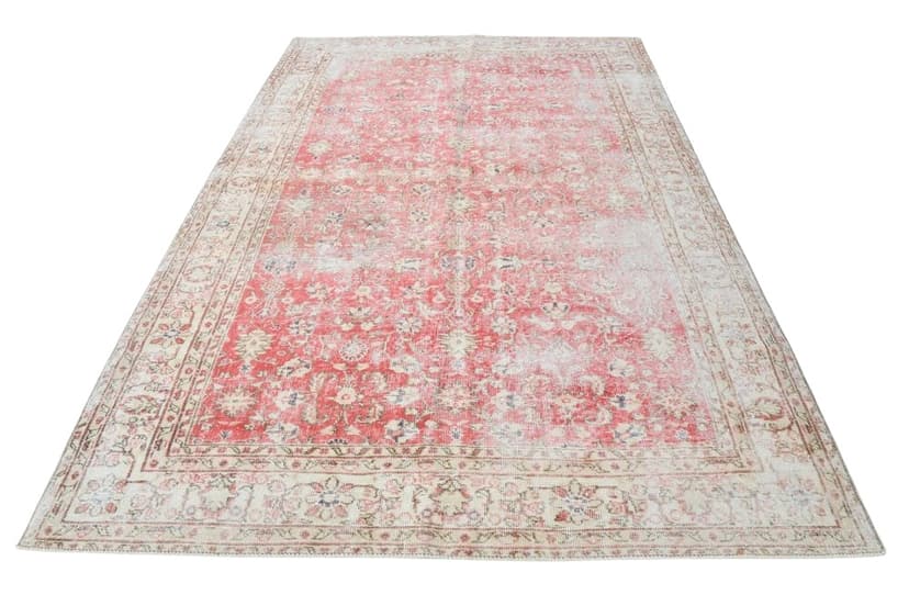 Rug 201x299 cm, Red, Beige, Wool, 1960s