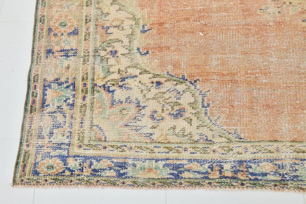 Rug 188x266 cm, Orange, Blue, Wool, 1970s - 220224