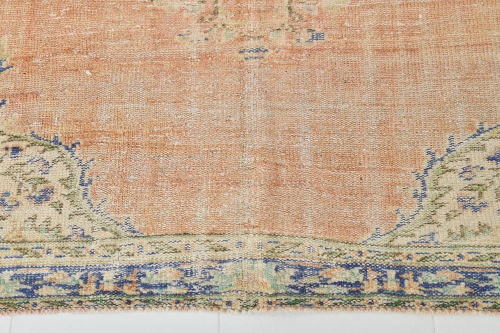 Rug 188x266 cm, Orange, Blue, Wool, 1970s - 220225