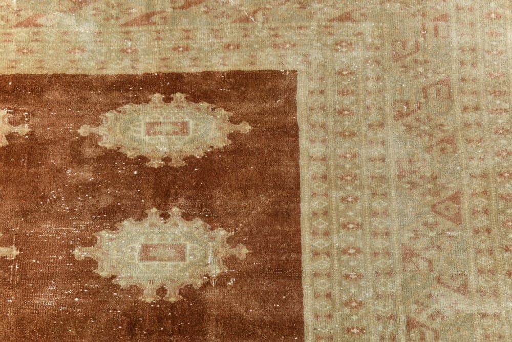 Rug 182x277 cm, brown, beige, wool, 1970s - 220214
