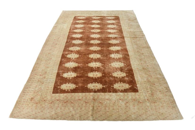 Rug 182x277 cm, brown, beige, wool, 1970s