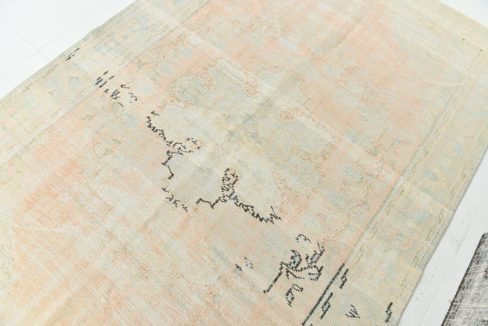 Rug 183x285 cm, peach, blue, wool, 1970s - 220195