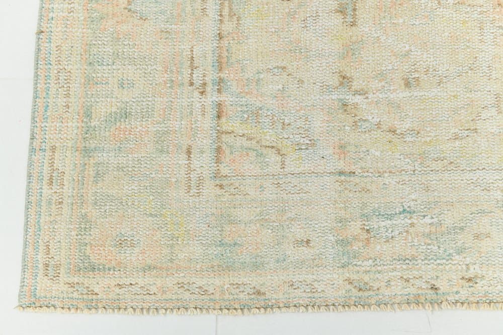 Rug 183x285 cm, peach, blue, wool, 1970s - 220198