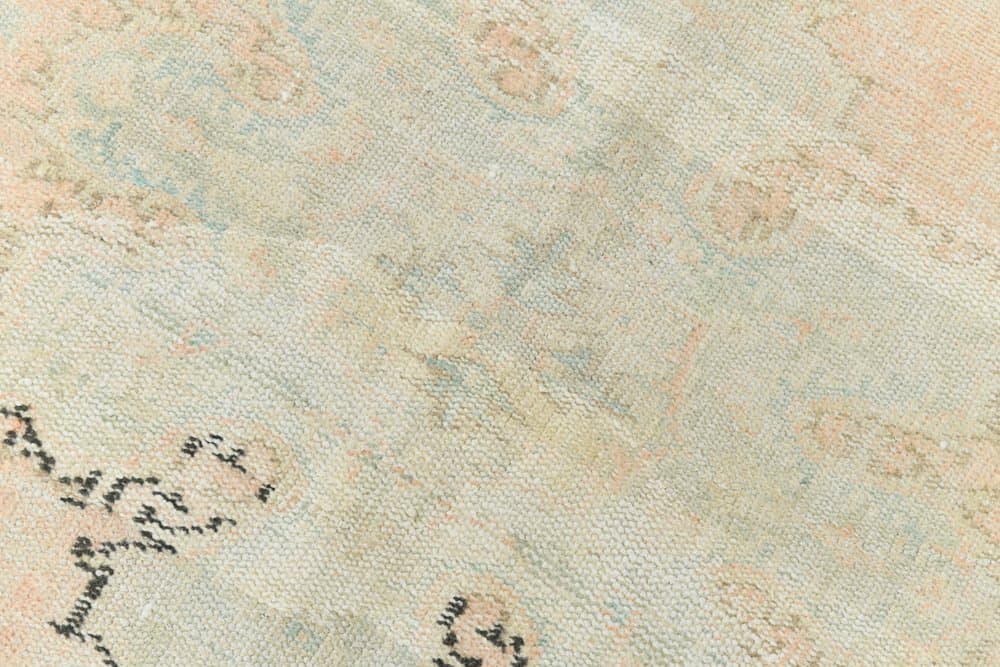 Rug 183x285 cm, peach, blue, wool, 1970s - 220197