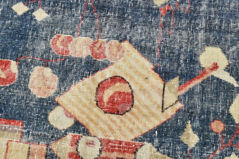 Rug 374x265 cm, beige, blue, wool, 1960s - 220165