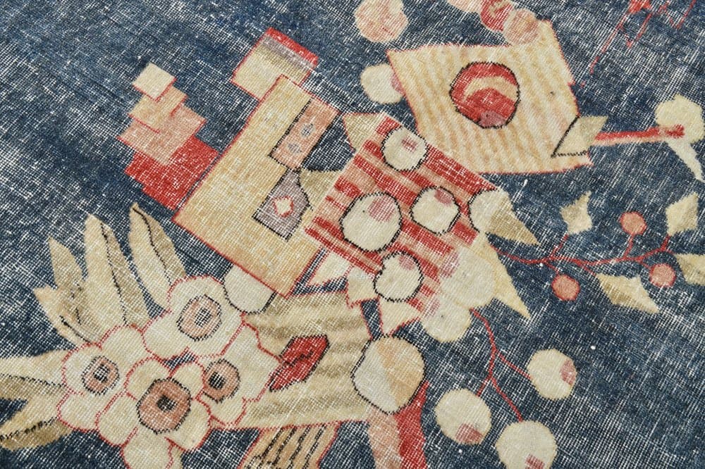 Rug 374x265 cm, beige, blue, wool, 1960s - 220171