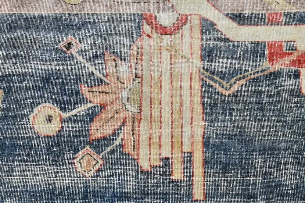 Rug 374x265 cm, beige, blue, wool, 1960s - 220166