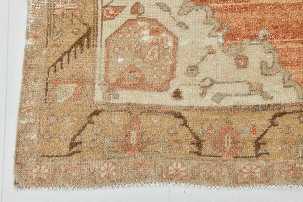 Rug 150x321 cm, beige, coral, wool, 1970s - 220159