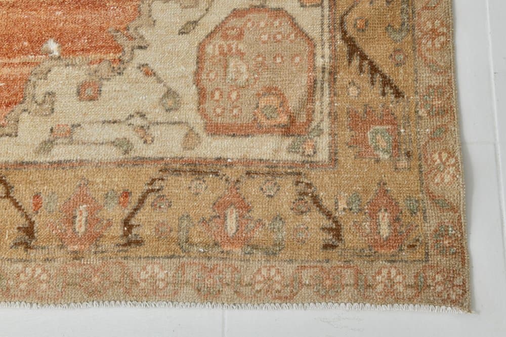 Rug 150x321 cm, beige, coral, wool, 1970s - 220161