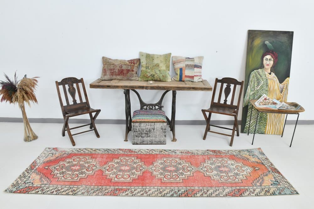 Runner 285x86 cm, red, wool, 1970s - 220148