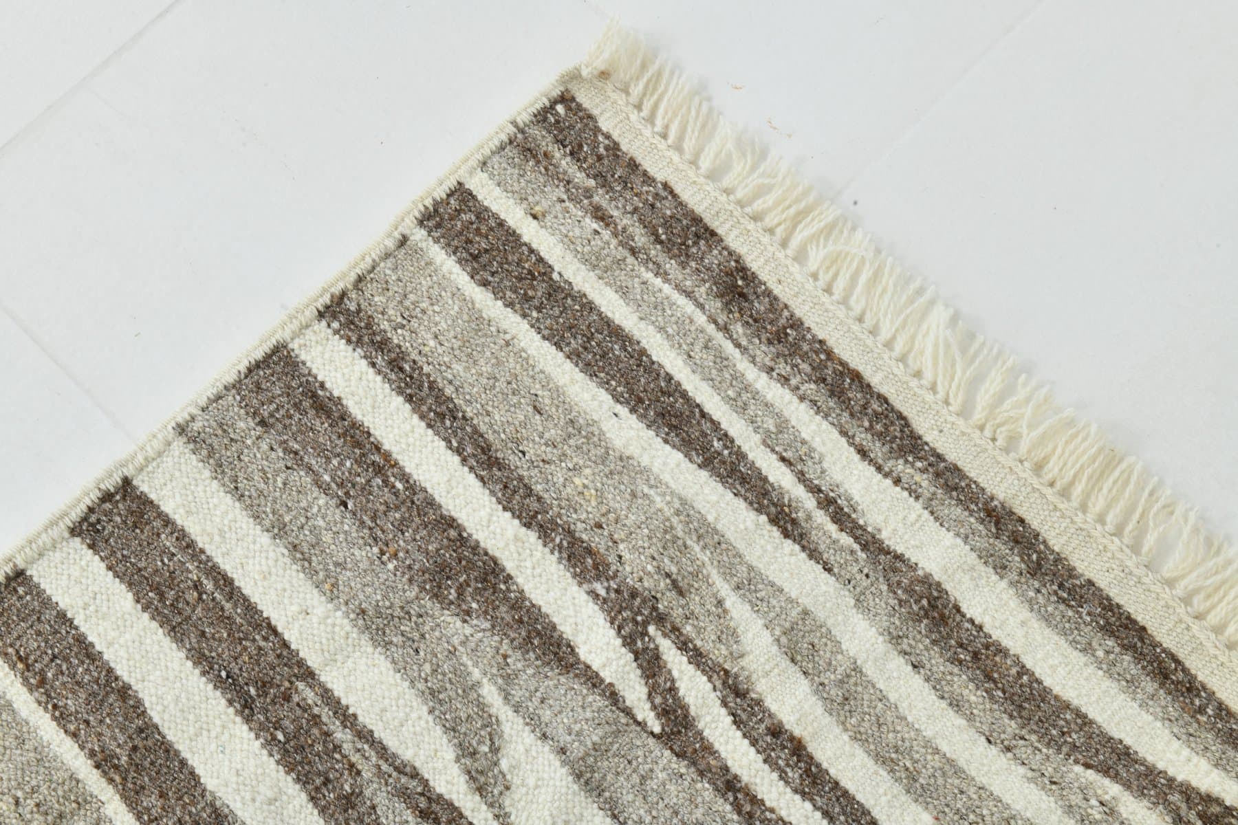 Chodnik kilim 84x357 cm, beżowy, wełna, lata 70. - 220127