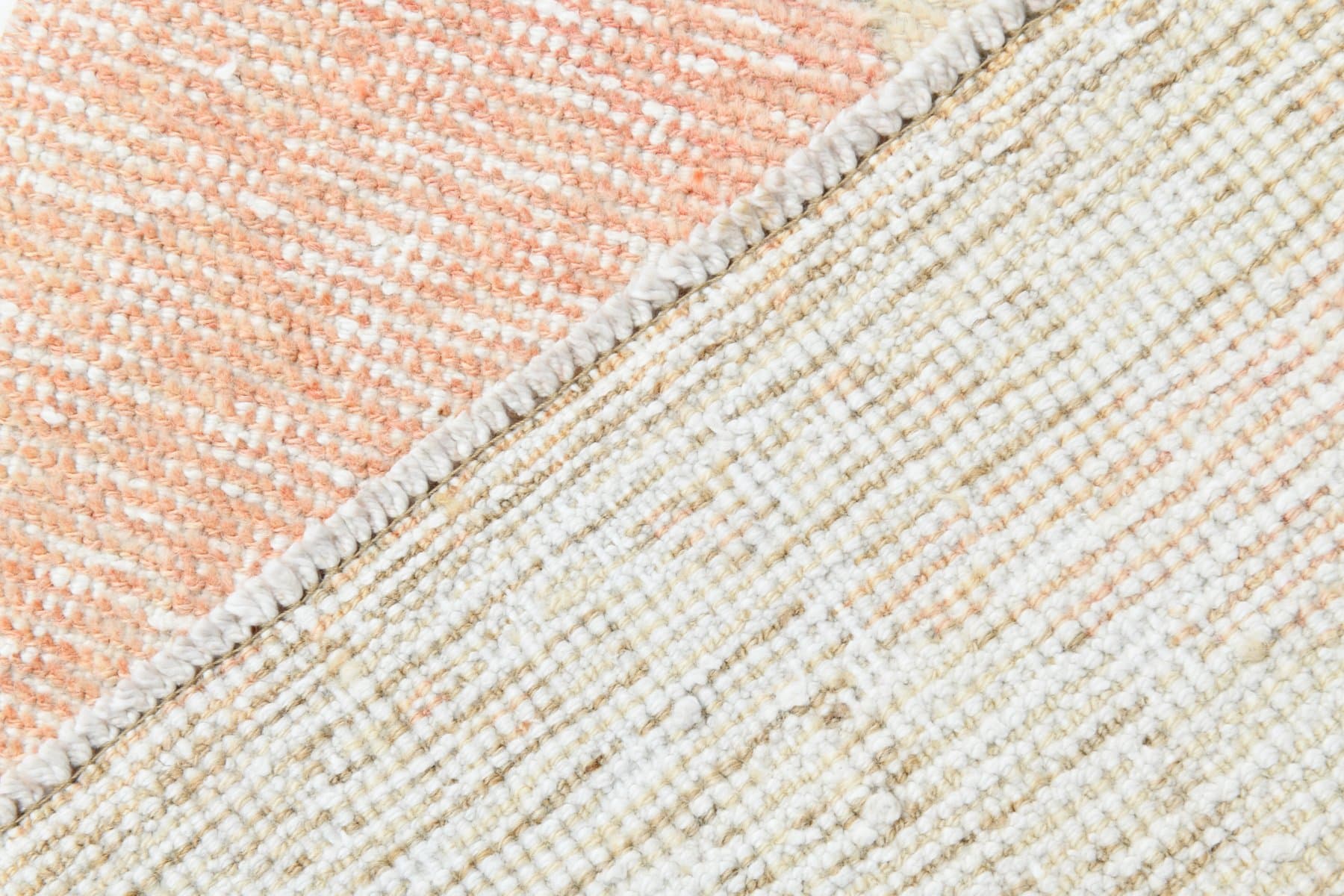 Chodnik 304x73 cm, beżowy, różowy, wełna, lata 70. - 220088